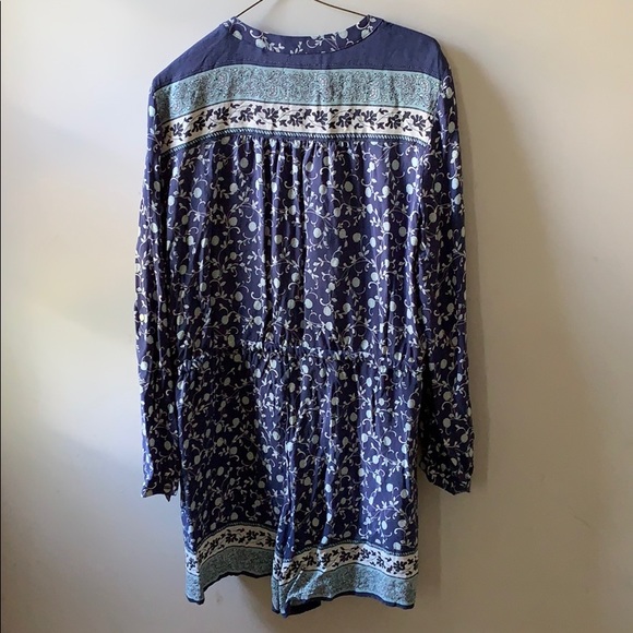 Blue Floral Long Sleeve Romper by LOFT - Picture 3 of 3